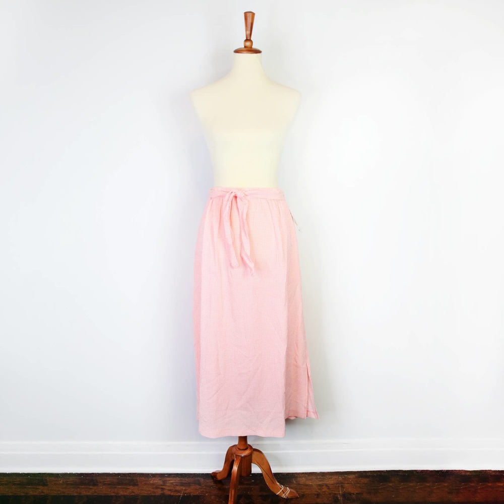 NWT Vintage Jantzen pink gingham maxi skirt Size 1X